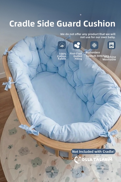 yasetex tasarım 100% Cotton Fabric Basket Edge Protection Cushion for Crib
