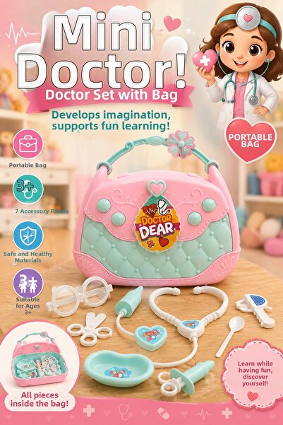 craftivio Educational Bagged Little Doctor Set 7 Pieces - Role-Playing Play S...