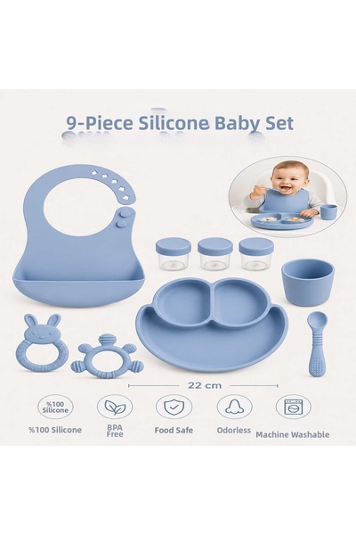 ERMA HOME 9 Piece Food Set |   100% Silicone |   Bpa Free |   Suitable for Su...