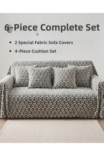 ELİTE COLLECTİON 6-Piece Sofa Cover and Throw Pillow Cover Set – 2-Piece 170X...