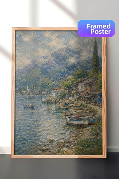Zestia Pictură murală inspirată de Monet, satul Mării Negre, peisaj impresion...