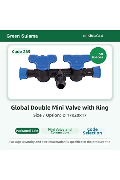 HEKİMOĞLU Spherical Double Mini Valve with Ring Ø 17X20X17 50 Pieces Package ...