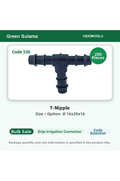 HEKİMOĞLU Te Nipple Ø 16X20X16 200 Pieces Package Code 530
