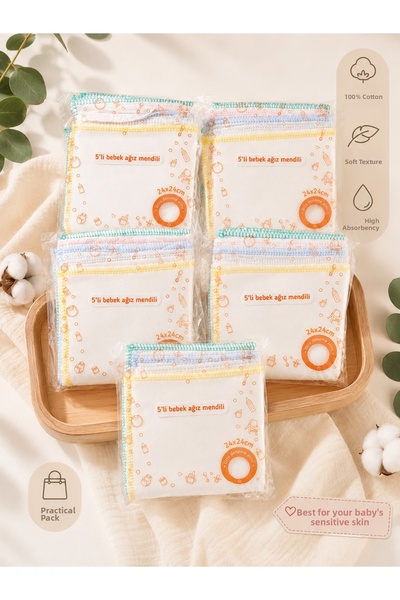 Homamia 100% Cotton Baby Mouth Wipes 25 Pieces