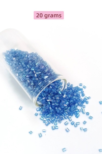 Royaleks Group Cut Glass Beads 2mm - 20 Grams - Transparent Blue -Bnc326