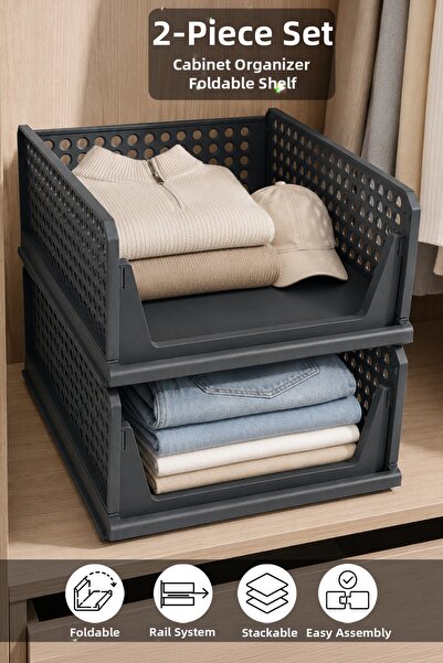 Meleni Home 2-Piece Folding Organizer - Multi-Purpose Clothing Storage, Folda...