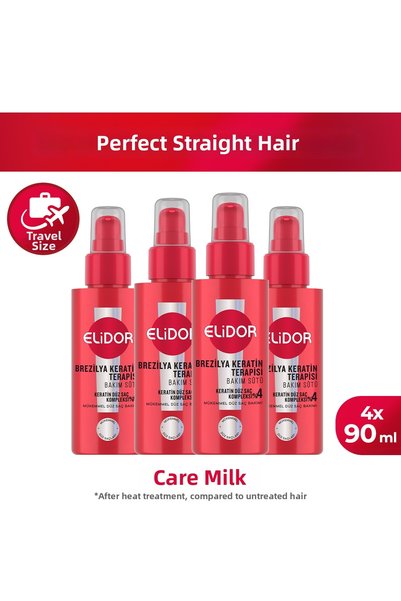 Elidor Travel Size Hair Care Milk Brazilian Keratin Therapy 90 ml X4