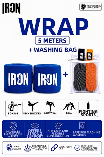 THE IRON Boxing, Kick Boxing, Muay Thai, Mma and Combat Sports Bandage + Wash...