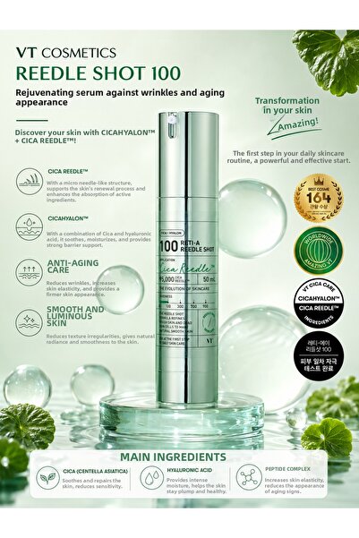 VT COSMETICS Reti-A Reedle Shot 100 Anti-Aging Intensive Skin Renewing Facial...