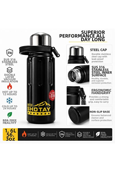 Shotay Termos Matara 1.2 Lt. Black