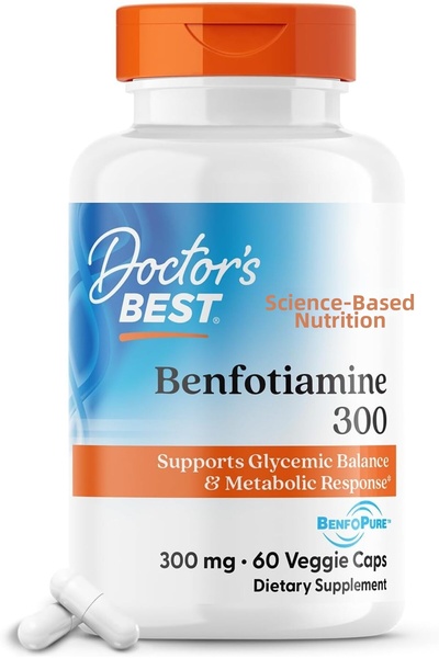 Doctor's Best Benfotiamine 300 with Benfopure, Helps Maintain Healthy Glucose...