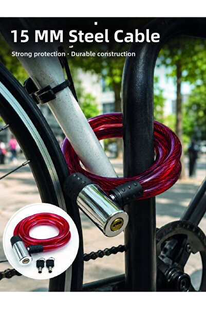 Lisinya Durable Bicycle and Scooter Security Lock with Metal Lock Head -