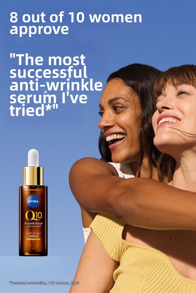 NIVEA Q10 Anti-Wrinkle Double-Action Skin Serum 30ml, Forehead Wrinkles