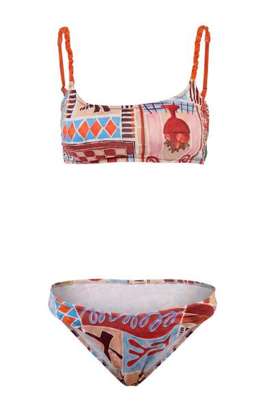 Trendyol Collection Abstract Patterned Bralette Covered Normal Waist Regular ...