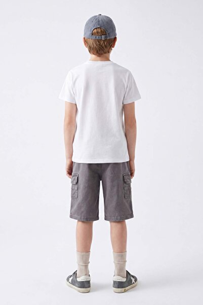TRENDYOLKIDS White Plain Knitted Boys' Top and Bottom Set Tkdss26Au00151