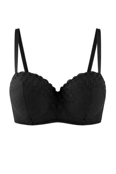 Trendyol Collection Black Single Lace Flat Fixed Cup Strapless Bra Thmaw27Su0...
