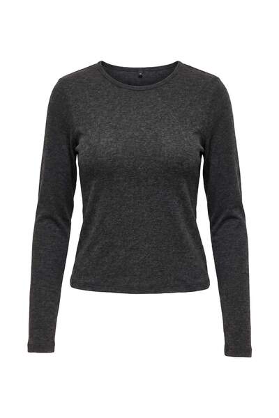 Trendyol Collection Anthracite Melange Wool Transparent Fitted/Fake Knitwear ...
