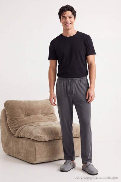 Trendyol Collection Black Regular Basic 100% Cotton Knitted Pajamas Set Tmnaw...