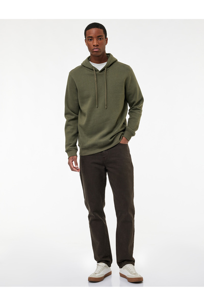 Koton Raised Long Sleeve Basic Hooded Sweatshirt