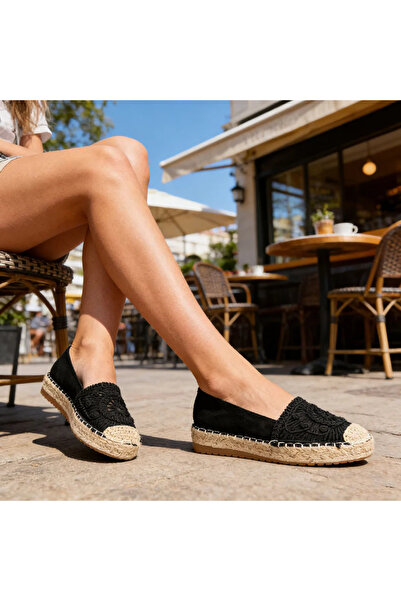 Tmall Espadrile pentru femei, material textil, TD1281, negru