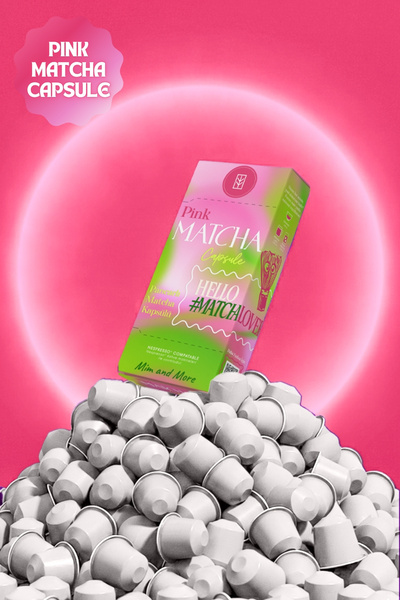 Mim and More Pink Matcha Kapsül – Nespresso Uyumlu Pembe Superfood Matcha Tozu, 10'lu Paket
