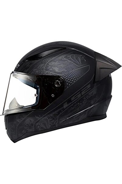 LS2 RAPID 2 CRYPT MAT SİYAH KASK + SPOILER