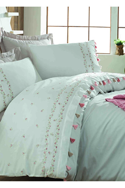 Dantela Σετ Παπλωματοθήκη Royal White Cotton Satin Διπλό