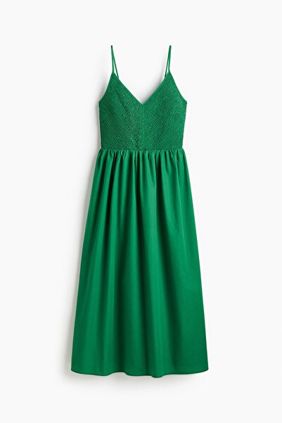 H&M Korsajı Büzgülü ve Pamuklu Elbise