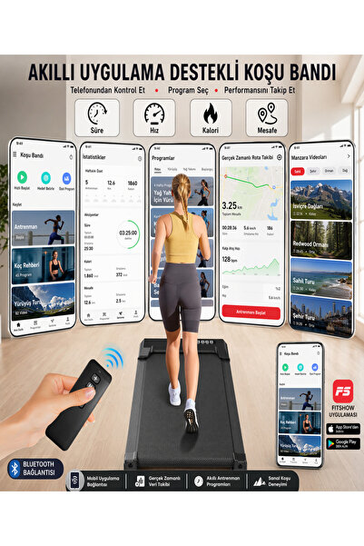 Raiden KB800 Koşu Bandı Titreşim Modlu Bluetoothlu Eğimli Yürüme Koşu Bandı 2hp Motor Fitness Katlanır 7 Katman Akıllı Koşu Pedi Kumandalı
