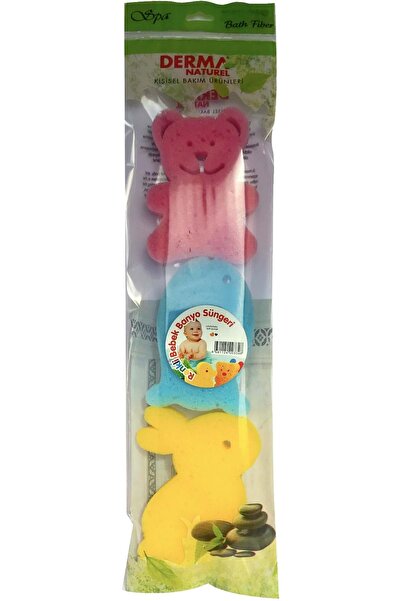 Derma Naturel 3 Colorful Baby Bath Sponge