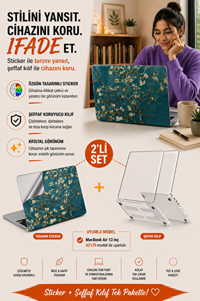 Mcstorey Macbook Air Kılıf 13inç Yapıştırma Sticker A2179 Ile Uyumlu Laptop K...