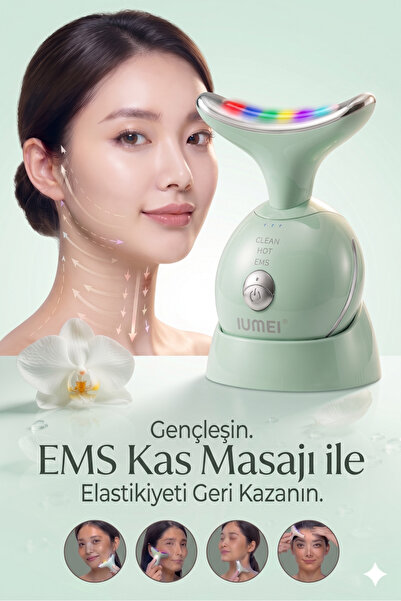IUMEI EMS Yüz Boyun Cihazı 7 LED Işıklı Gıdık Toparlayıcı Anti Aging Lift