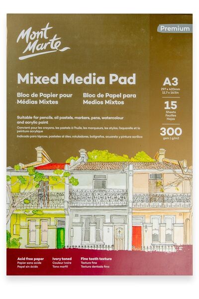 Mont Marte Karışık Media Ped Premium 300gr A3 15 Sayfa