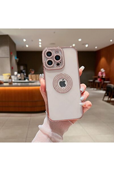 HyperAge İphone 14 Pro Max Kılıf Taş Süslemeli Lüks Kamera Korumalı Parlak Ta...