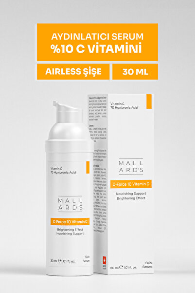 Mallards C-Force 10 Serum, Aydınlatıcı C Vitamini Serumu (%10), 30 ml