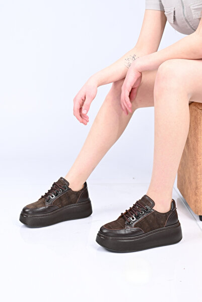 Bestello Lace-Up Poly Sole Genuine Leather Sneaker 334-7877-49 Women's Shoes