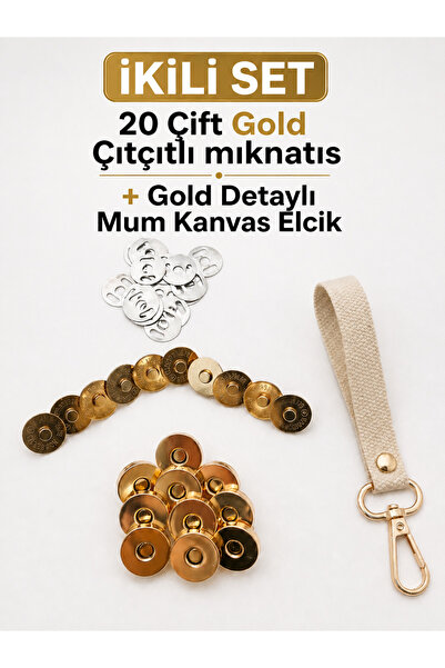 Alya trend Bag Magnet Snap Fasteners Light Gold Magnetic Snap Fasteners 20 Pairs