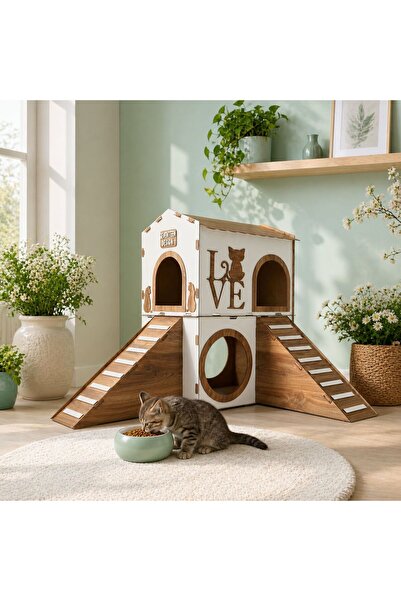 seventeen design Küçük Kedi Evi, Küçük Kedi Yatağı, İki Katlı Kedi Evi, Küçük...