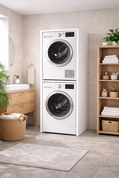soylux Çamaşır Makinesi & Kurutucu Dolabı – Üst Üste Yerleşim Aparatlı Çok Am...