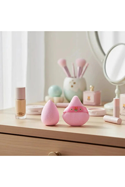 Miniso Powerpuff Girls Lisanslı Makyaj Süngeri ve Puf Seti - Blossom