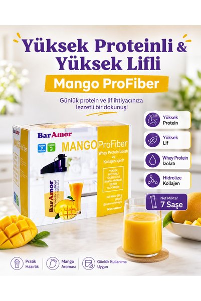 BarAmor Mango ProFiber (Mango Flavored High Protein 7-Day Powder Blend)