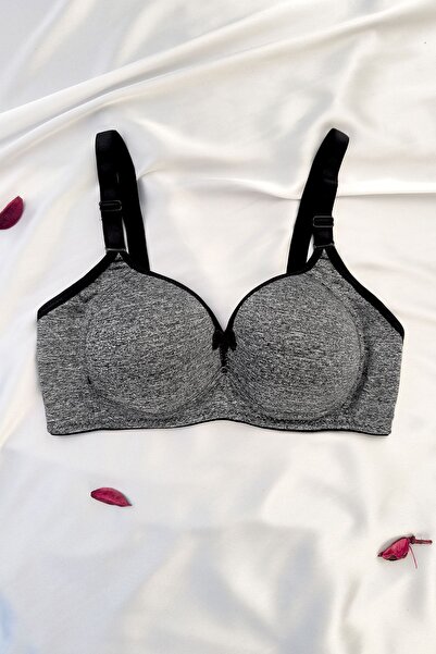 DNR İç Giyim Unpadded Silicone Bra Dark Gray