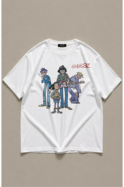 Fuddy Moda Unisex Gorillaz Štampano T-shirt , rok-metal muzika Štampano majica