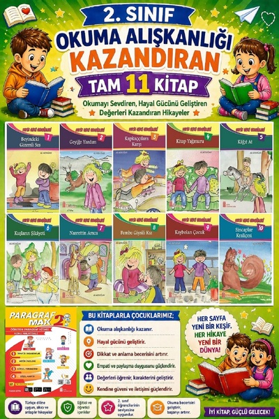 Ata Yayıncılık 2. Sınıf Okuma Alışkanlığı Kazandıran Okumayı Sevdiren Tam 11 ...