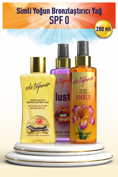 Eda Taşpınar Yoğun Işıltılı Bronzlaştırıcı Yağ SPF0 200ml - Amber 200ml & Lus...