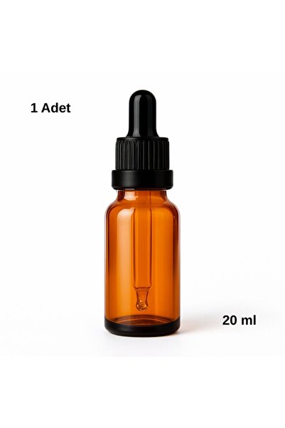 Kozpak Tekli Amber Cam Şişe Siyah Damlalıklı 20 ml (cc)