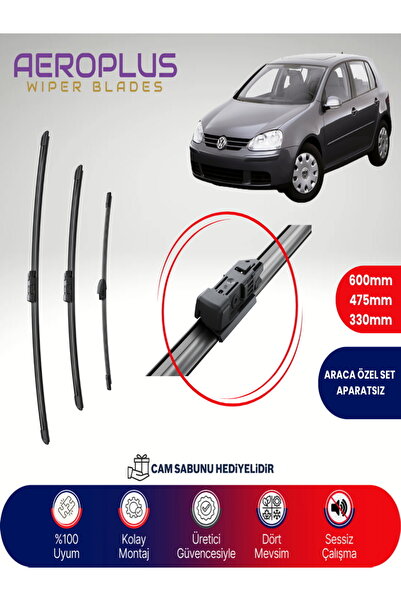 Aeroplus Vw Golf 5 Ön Arka Muz Silecek Takımı 2006-2009 Uyumlu