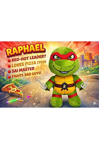 SCOWETTO 30 cm Ninja Kaplumbağa Peluş Oyuncak – Donatello / Raphael / Michela...