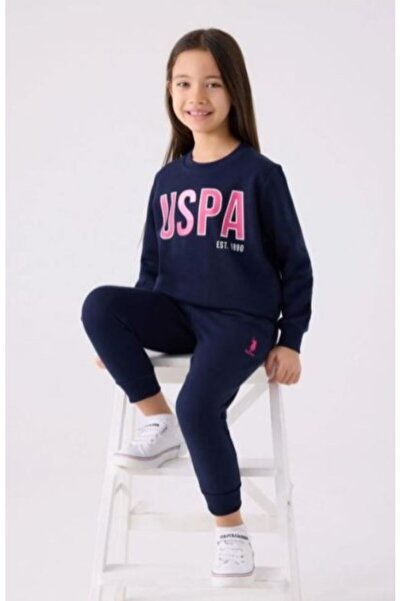 U.S. Polo Assn. U.S. Polo Assn. Girls' Contrast Colored Uspa Letter Print Det...