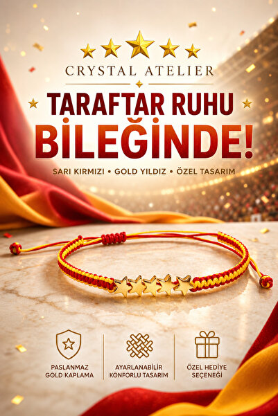 5 Star Yellow & Red Fan Bracelet – (Handmade Adjustable Macrame)